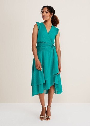 Phase Eight Cressinda Ruched Dress Peacock Canada | AGJTPL-825